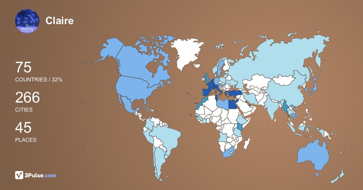 Claire Tillekaerts's Travel Map Image