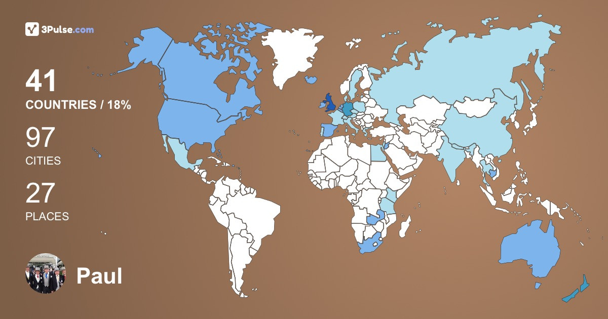Paul Nuttall's Travel Map Image