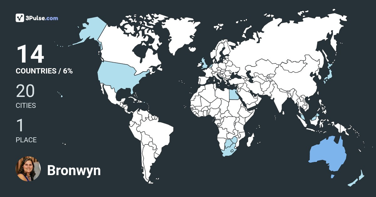 Bronwyn Marshall's Travel Map Image