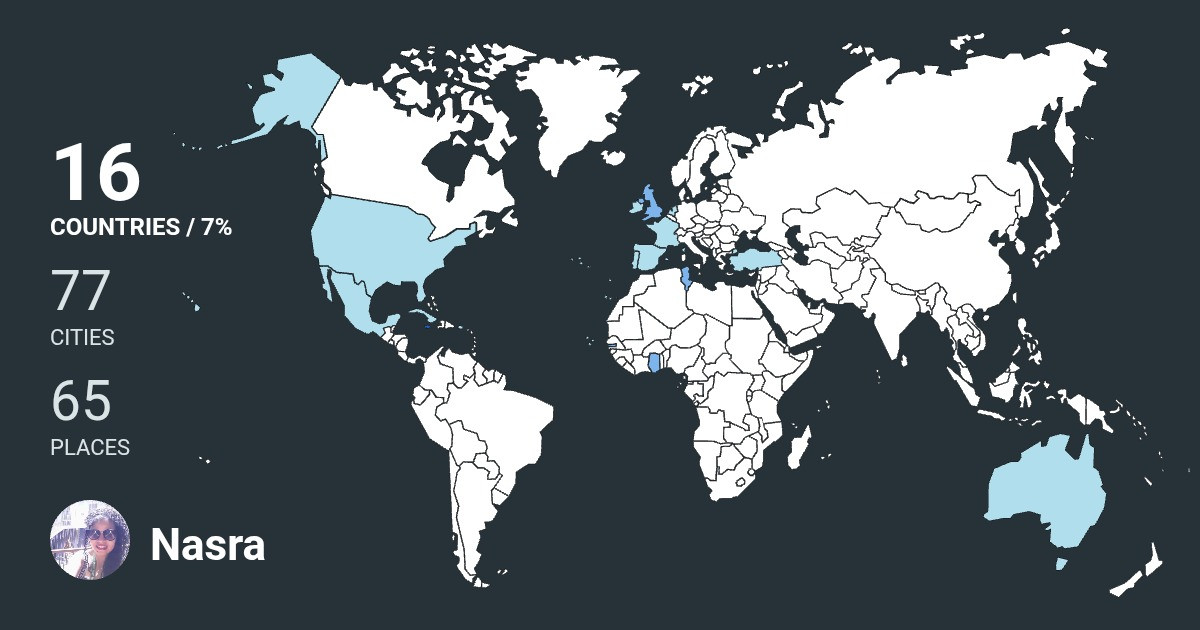 Nasra Elliott's Travel Map Image