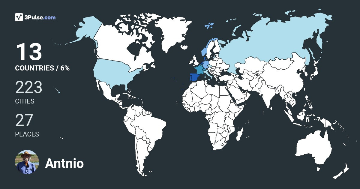 Antnio Couvinha's Travel Map Image