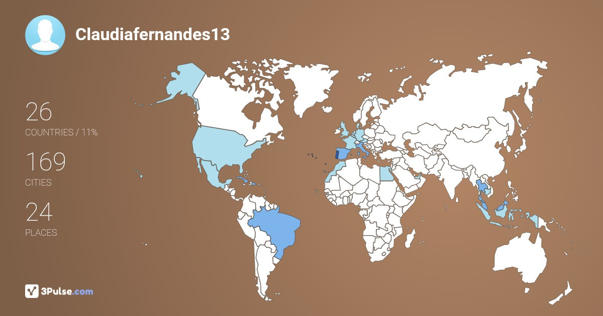 Claudiafernandes13's Travel Map Image