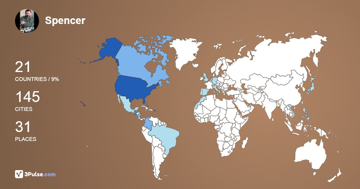 Spencer Turer's Travel Map Image
