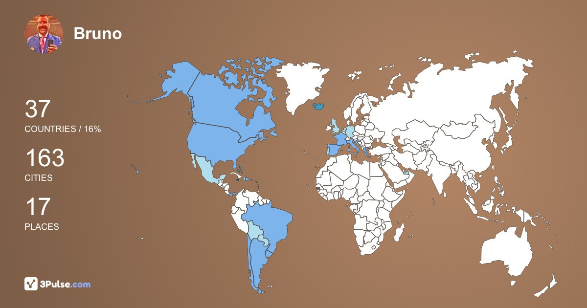 Bruno Ranginha's Travel Map Image