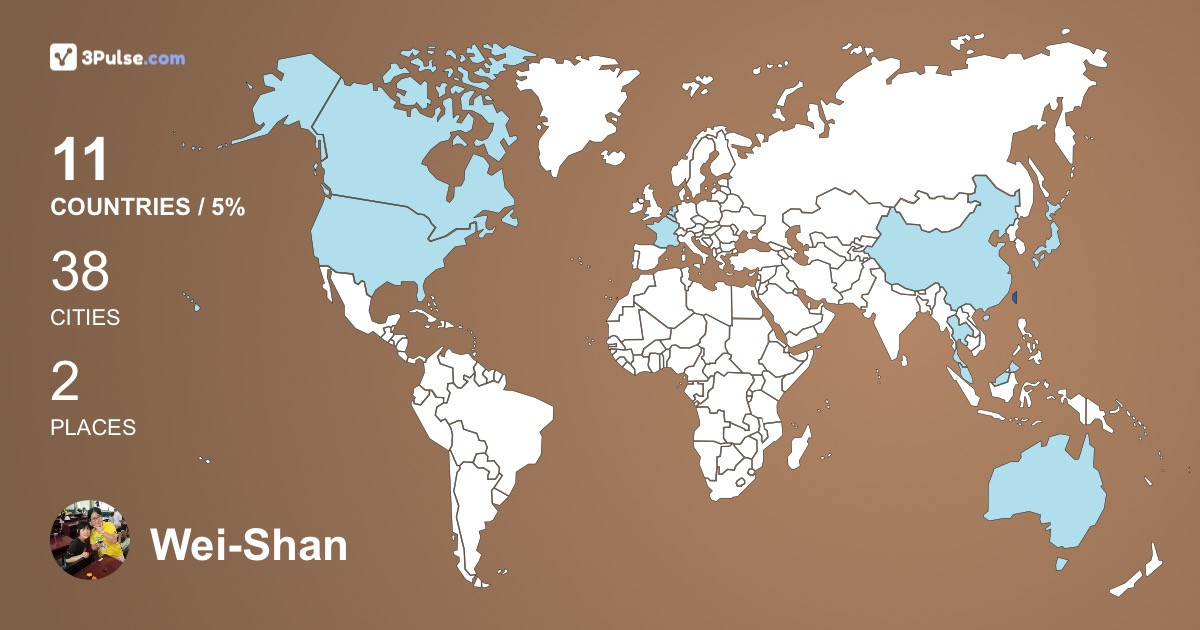 Wei-Shan Chang's Travel Map Image