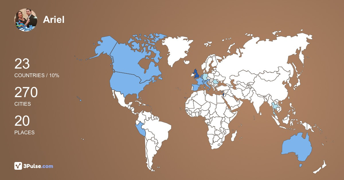 Ariel Radzinski's Travel Map Image