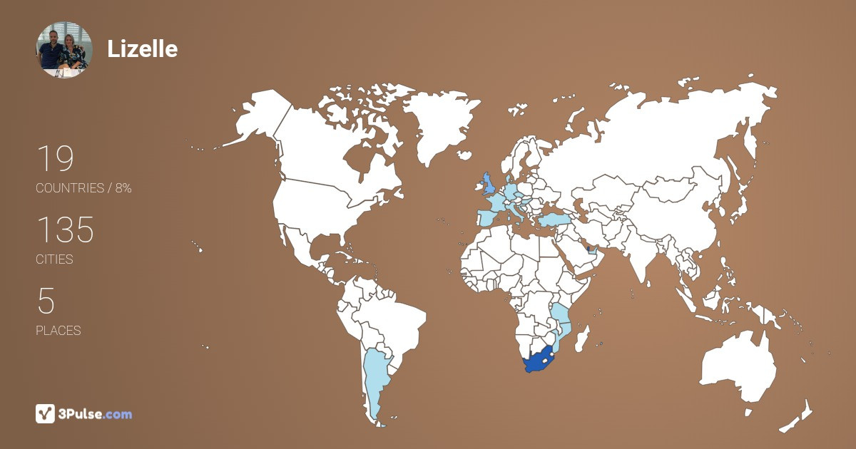 Lizelle Fouche's Travel Map Image