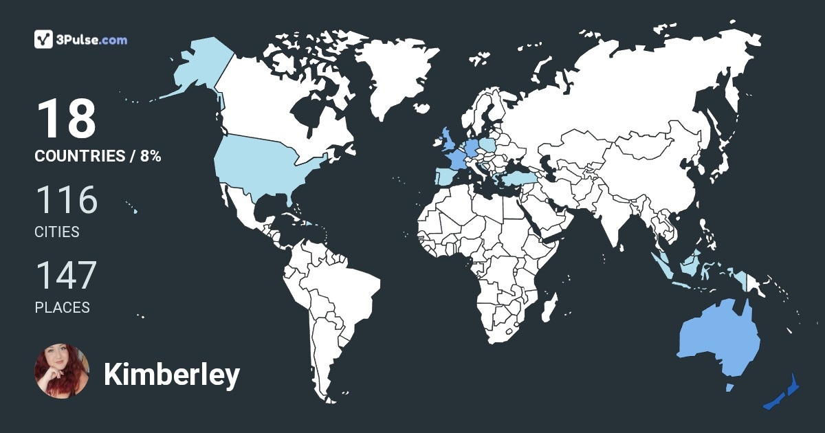 Kimberley Rachel's Travel Map Image