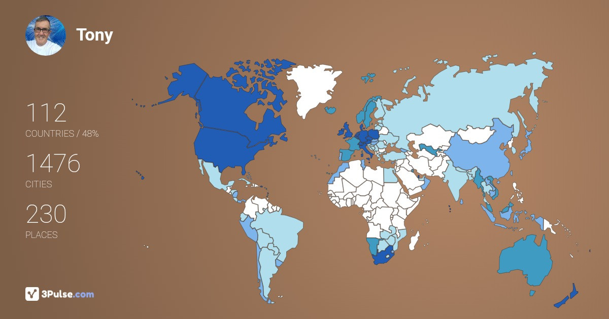 Tony Lloyd's Travel Map Image