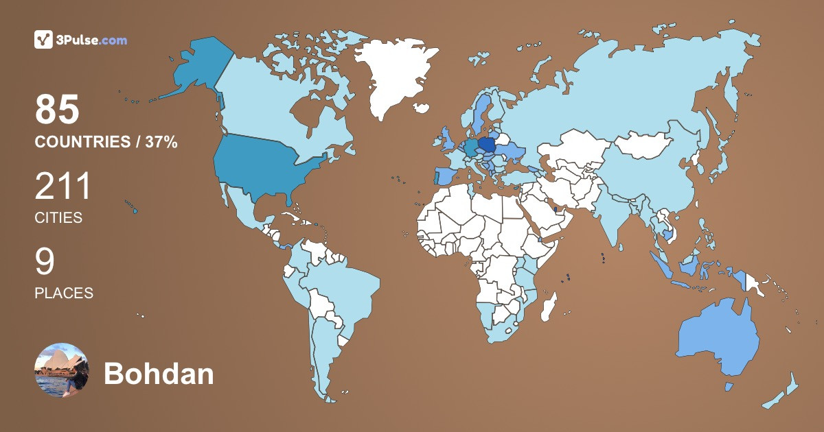 Изображение Карты путешествий Bohdan Khrystyniuk