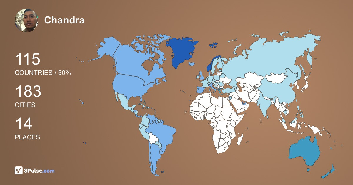Chandra Ndro's Travel Map Image