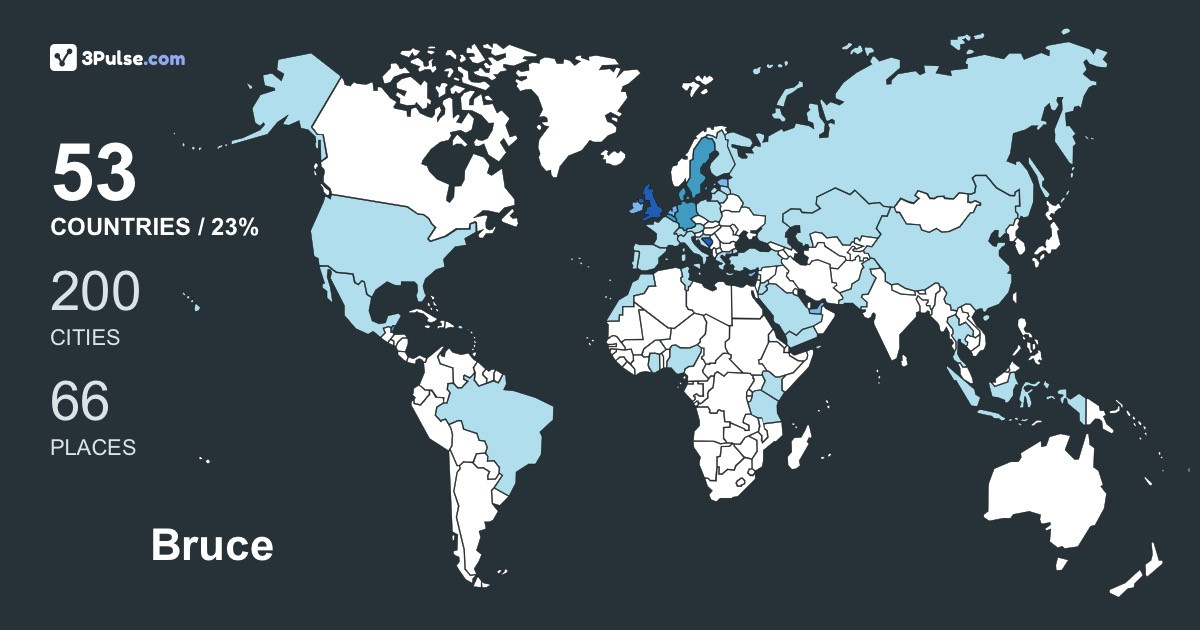 Bruce Leslie's Travel Map Image