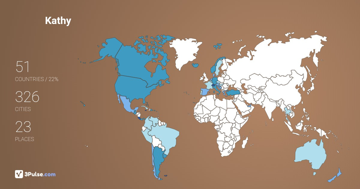 Kathy Monge's Travel Map Image