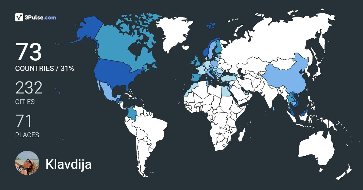 Klavdija Usenik's Travel Map Image