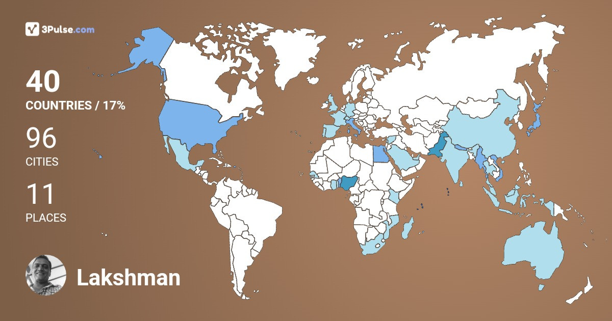 Lakshman Illangakoon's Travel Map Image