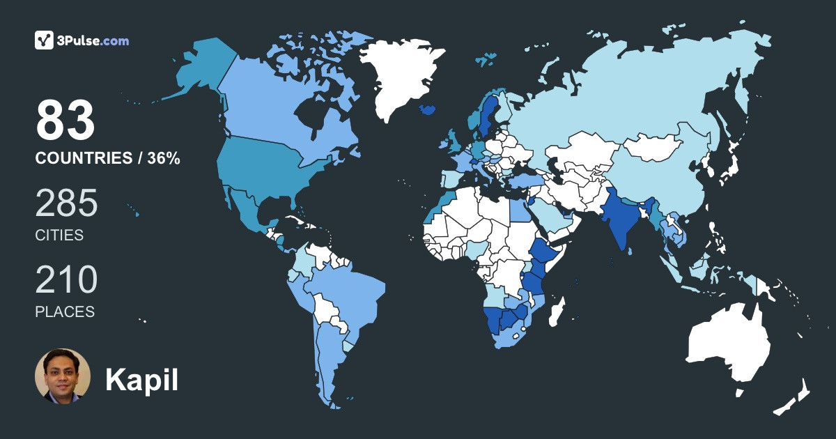 Изображение Карты путешествий Kapil Mittal