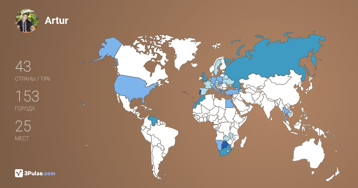 Artur Garshnek's Travel Map Image