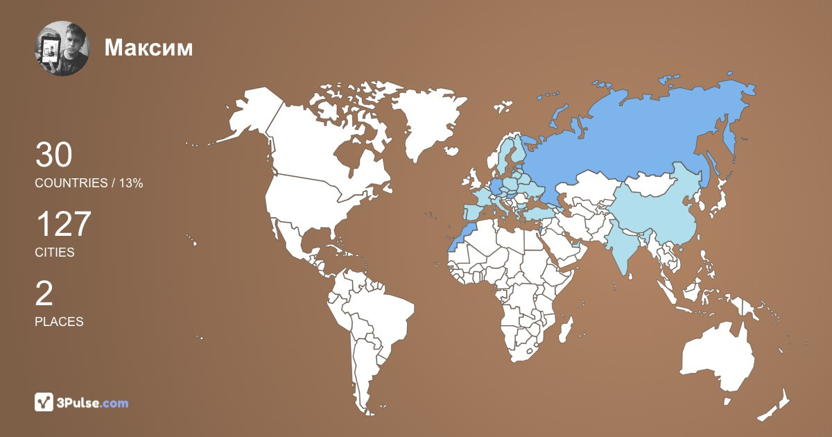 Максим Оранский's Travel Map Image