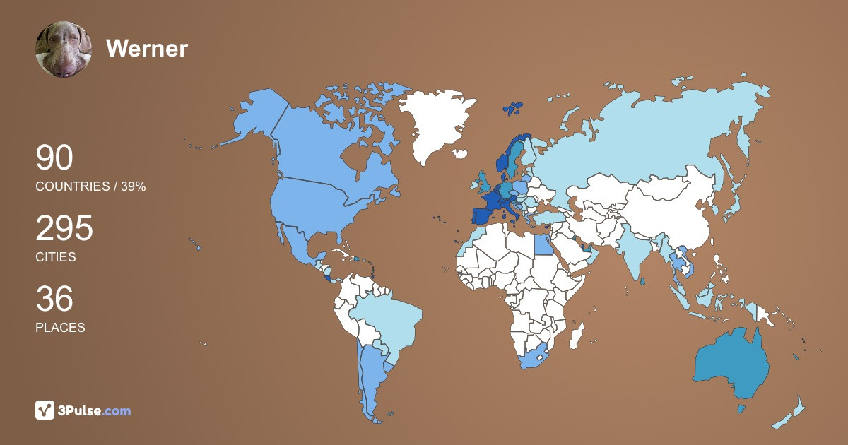Werner Van Cleemputte's Travel Map Image