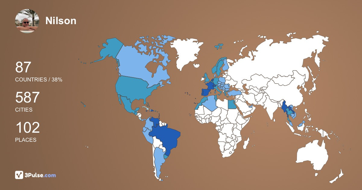 Nilson Da Silva's Travel Map Image