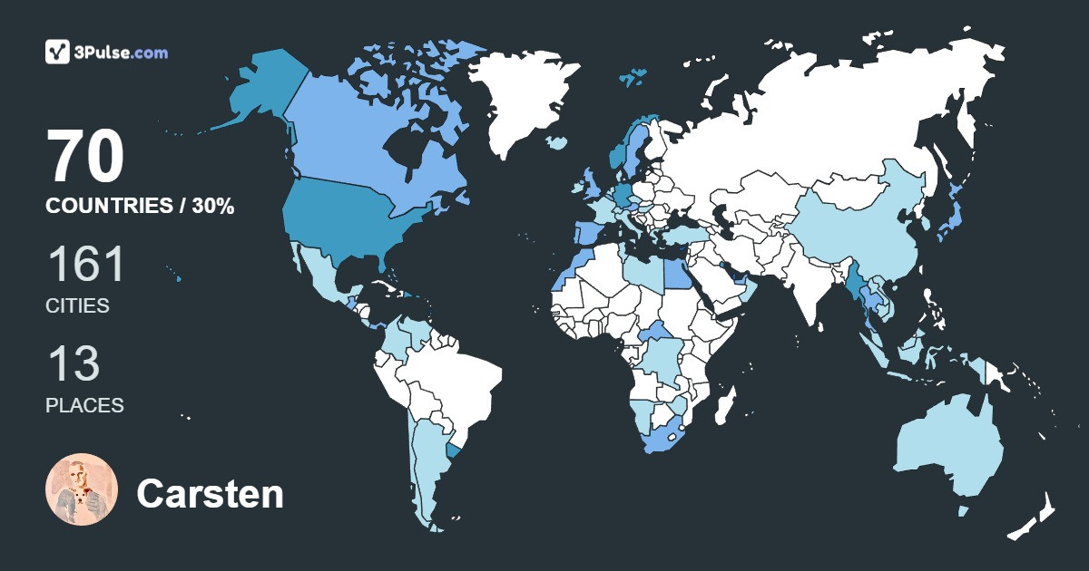 Carsten Woldt's Travel Map Image