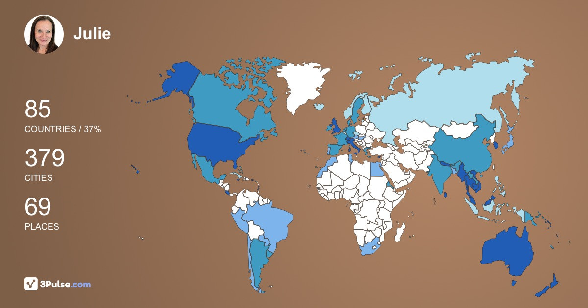 Julie Parker's Travel Map Image