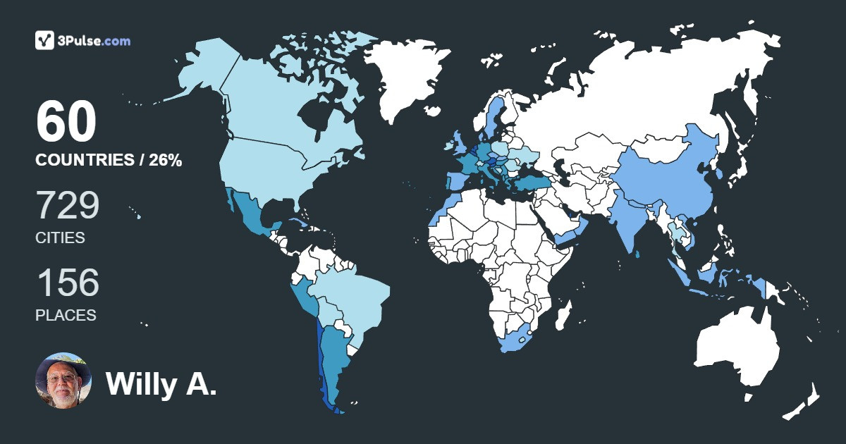 Willy A. Suys's Travel Map Image