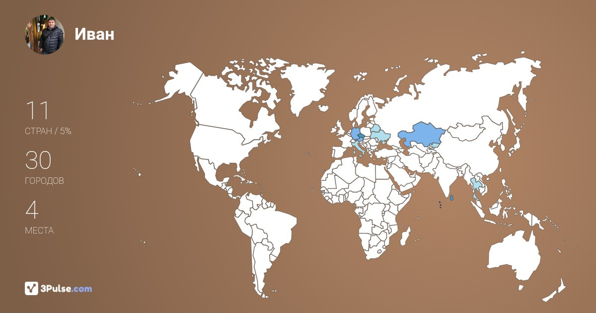 Иван Булавин's Travel Map Image