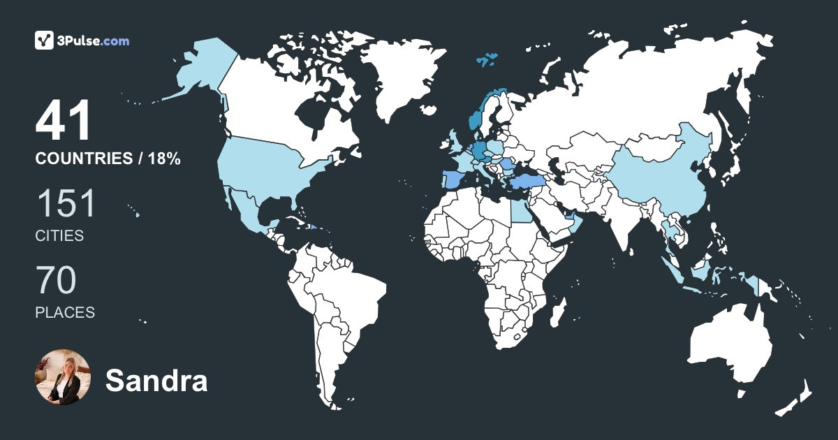 Sandra Sturm's Travel Map Image