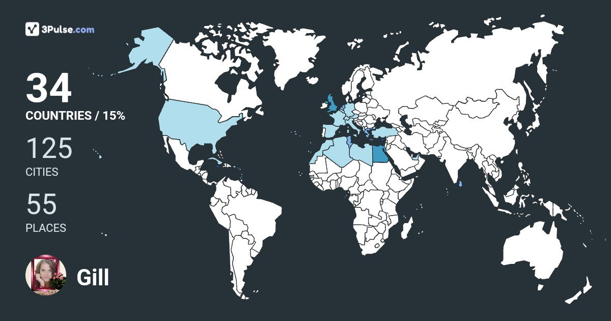 Gill Jenkins's Travel Map Image