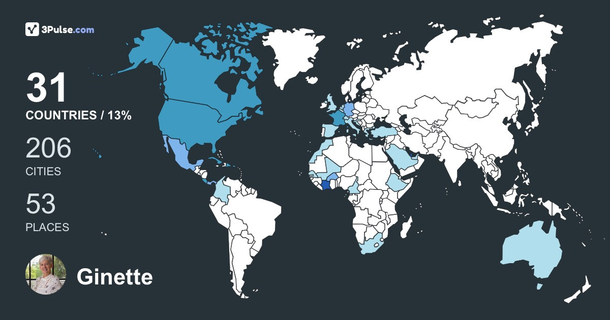 Ginette Dalpe's Travel Map Image