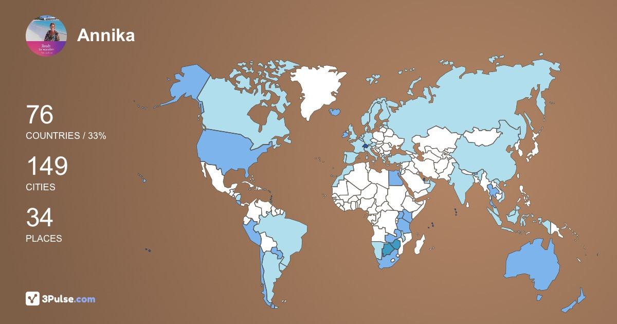 Annika Björkroth's Travel Map Image