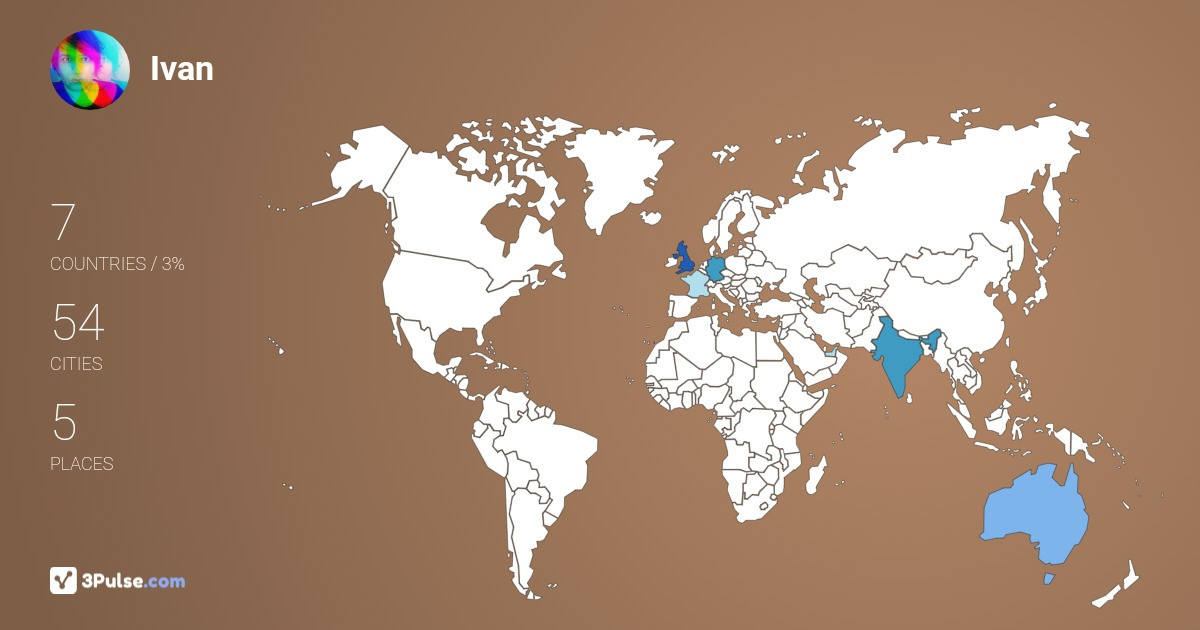 Ivan Ranjit's Travel Map Image