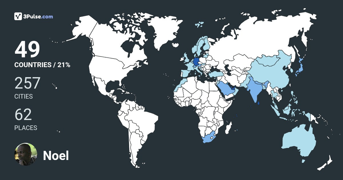 Noel Rodrigo's Travel Map Image