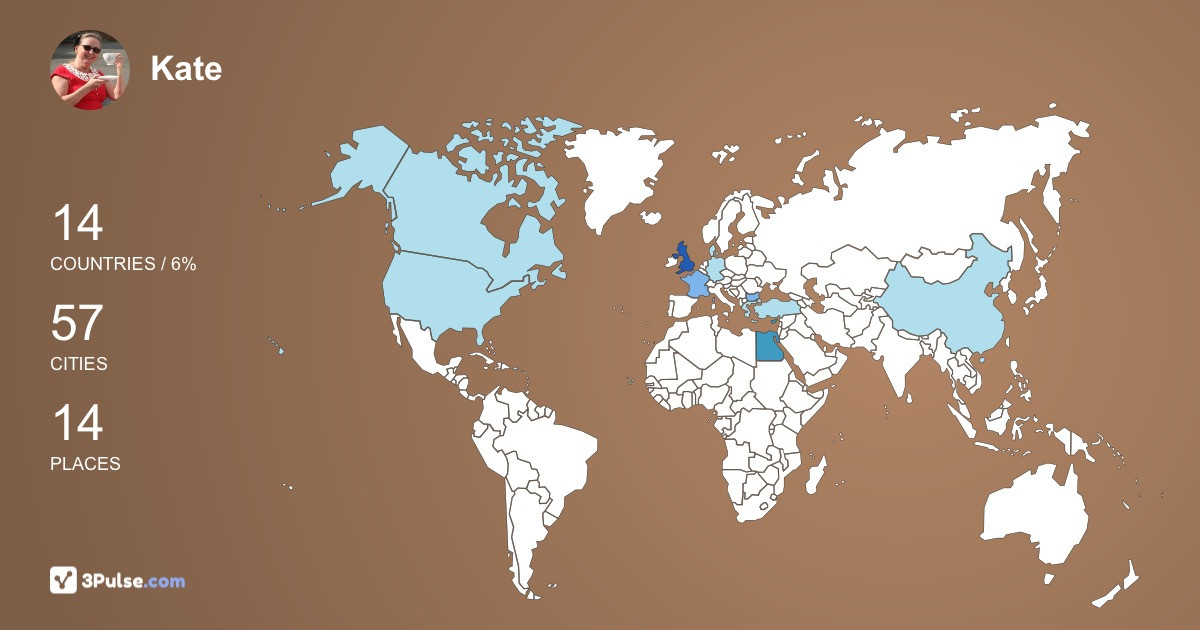 Kate Hoare's Travel Map Image