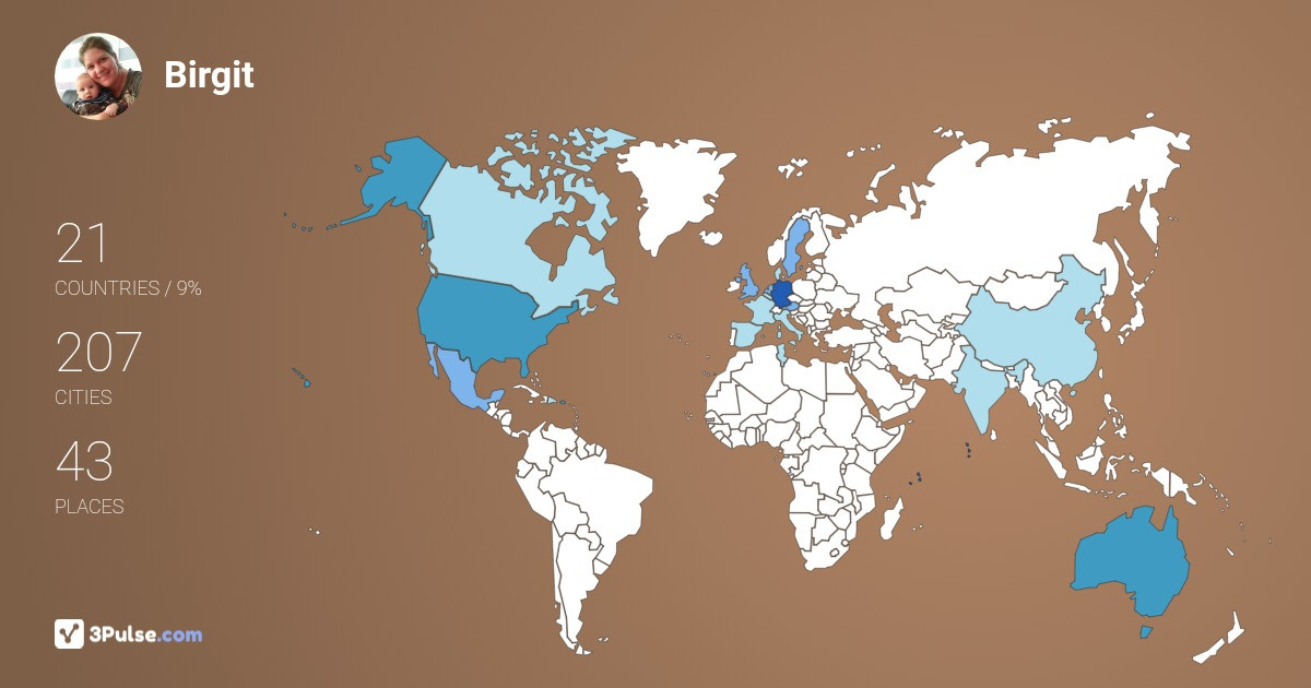 Birgit Schwegmann's Travel Map Image