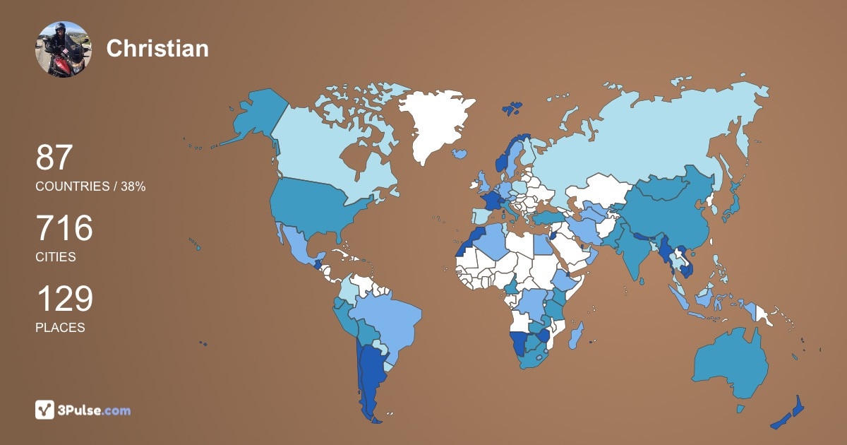 Christian Juni's Travel Map Image