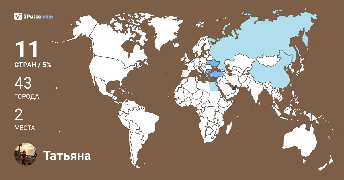 Татьяна Котова's Travel Map Image