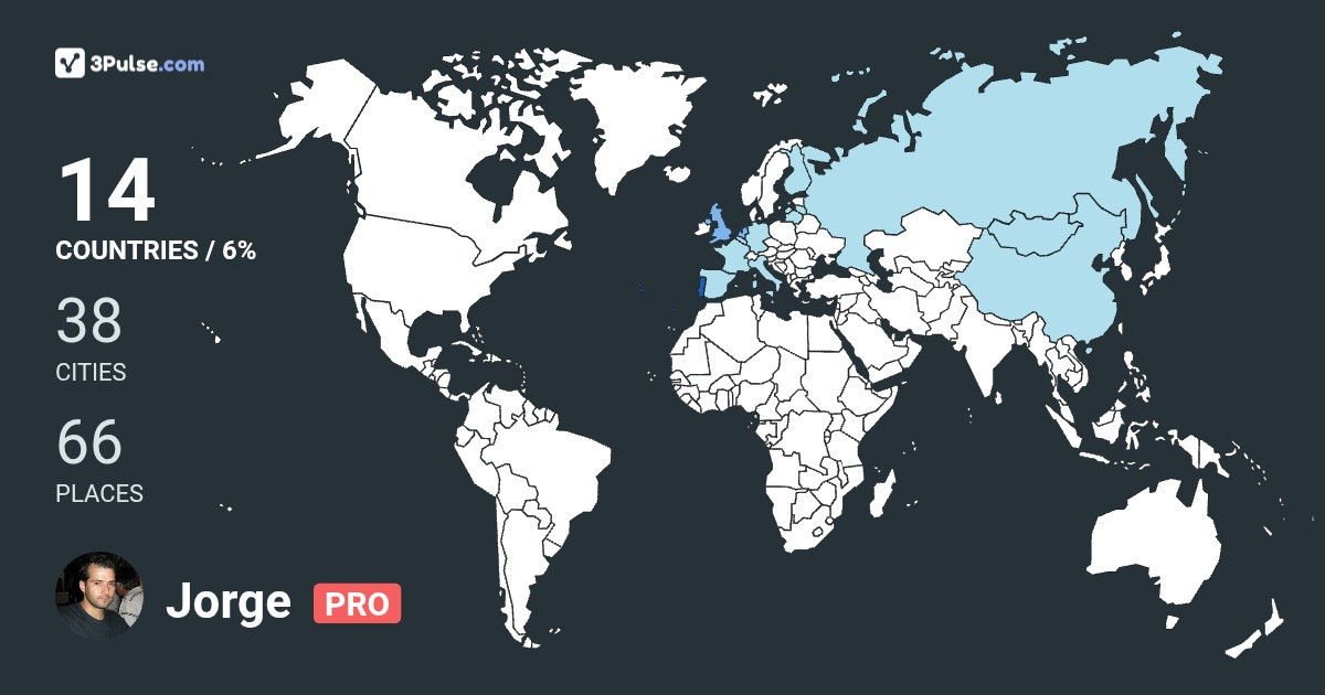 Jorge Rodrigues's Travel Map Image