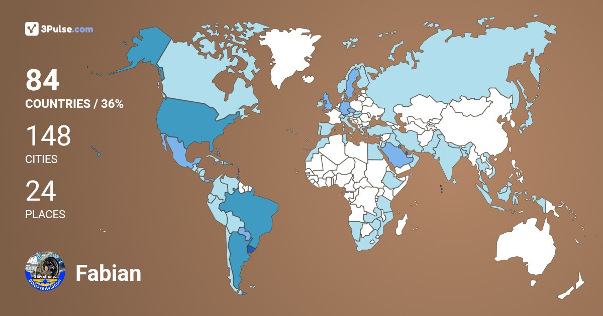 Fabian Masini's Travel Map Image