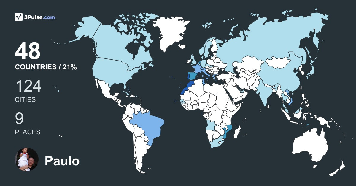 Paulo Valente's Travel Map Image