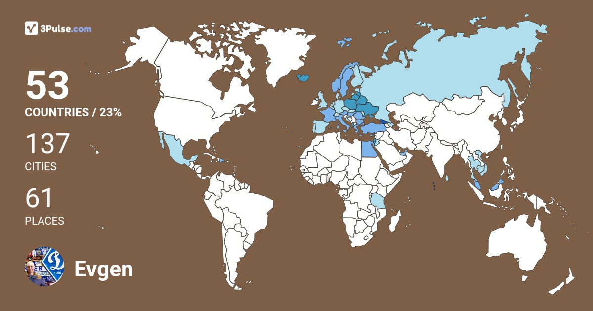 Изображение Карты путешествий Evgen Evtushenko