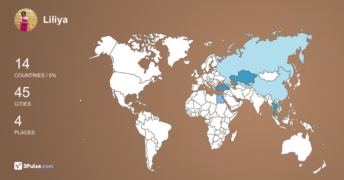 Изображение Карты путешествий Liliya Tulegen