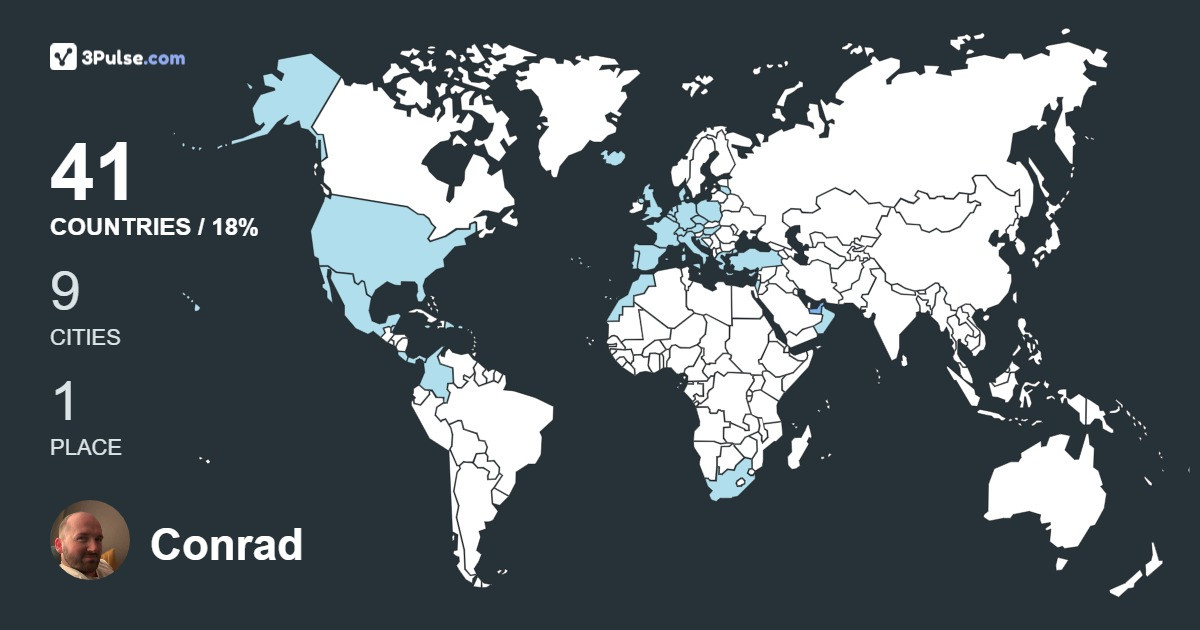 Conrad Prudlo's Travel Map Image