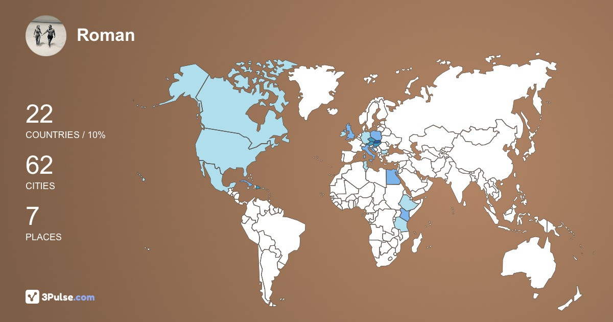 Roman Čimbora's Travel Map Image