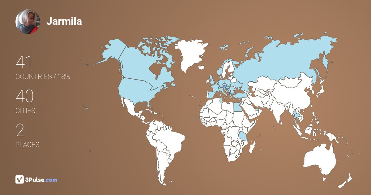 Jarmila Ševčíková's Travel Map Image
