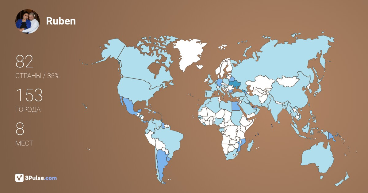 Ruben Danelyan's Travel Map Image