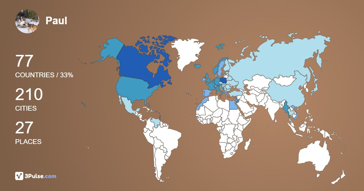 Изображение Карты путешествий Paul Kozak