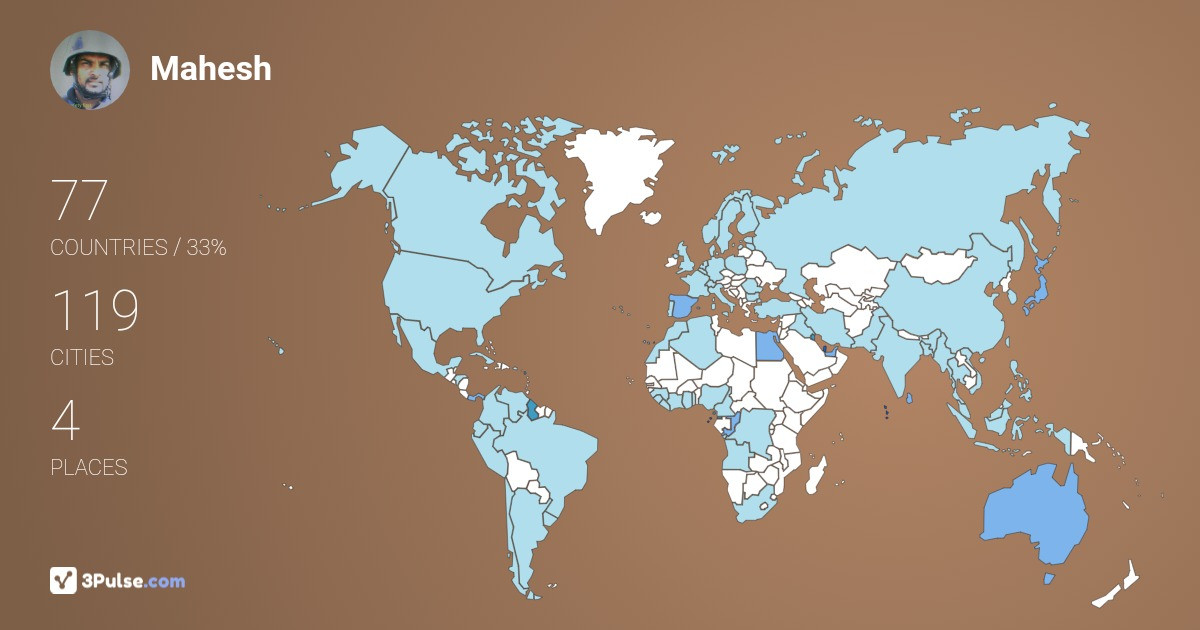 Mahesh Chanaka's Travel Map Image