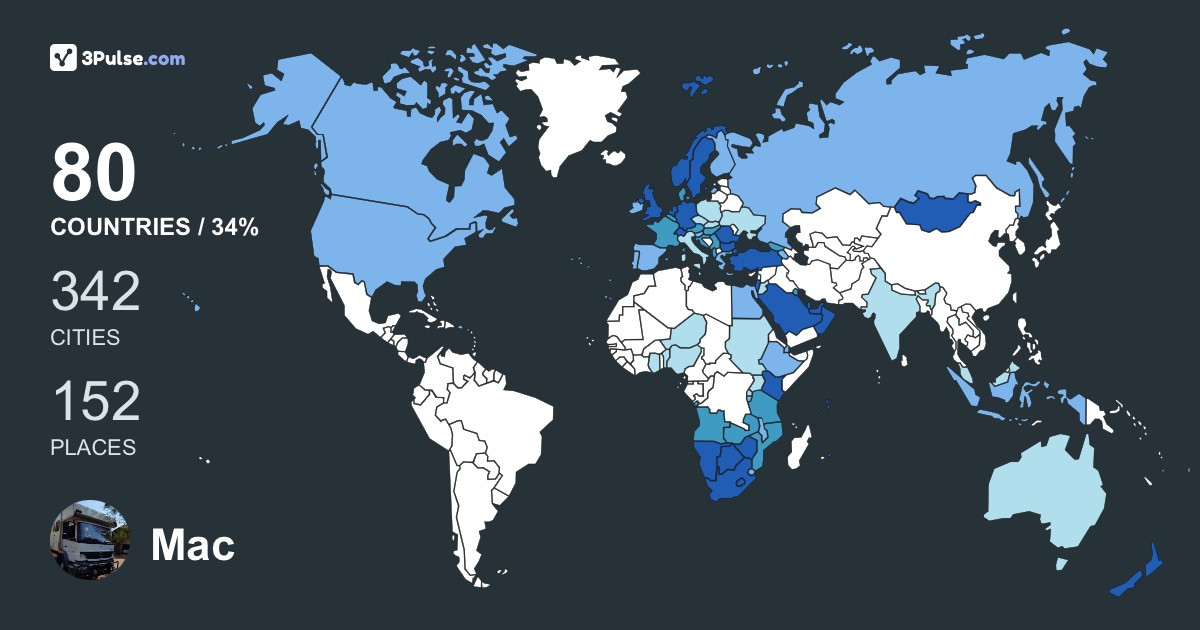 Mac Mc Laren's Travel Map Image